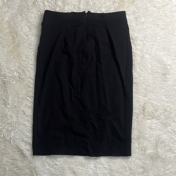 Carmen Marc Valvo Black Pencil Skirt Pleather Pockets | B13 - Picture 6 of 7